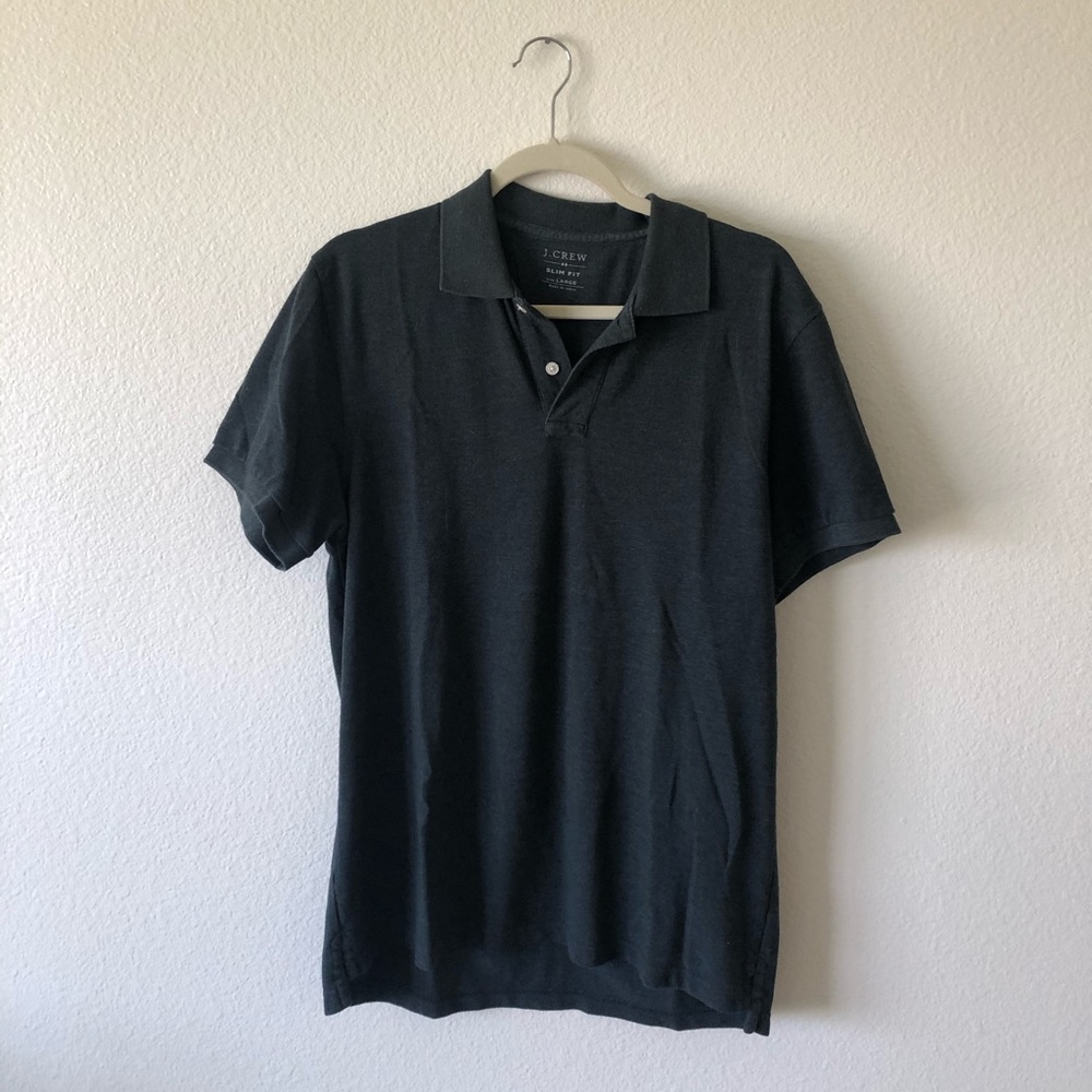 J.Crew Mens Slim Fit Polo Charcoal